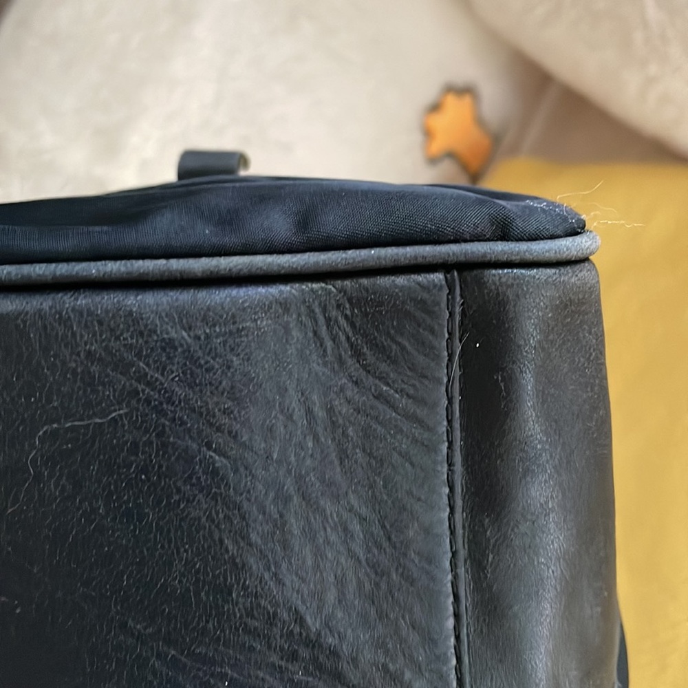 PradaTessurto black nylon bag with leather trim and handle - Picture 10 of 17